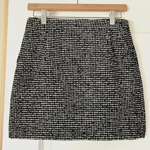 UNIQLO Tweed Black and White Mini Skirt